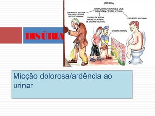 Micção dolorosa/ardência ao
urinar
DISÚRIA
 