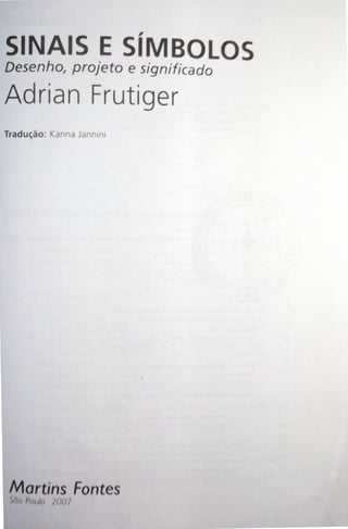 Livro Sinais e símbolos de Adrian Frutiger 