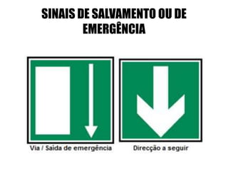 SINAIS DE SALVAMENTO OU DE
EMERGÊNCIA
 