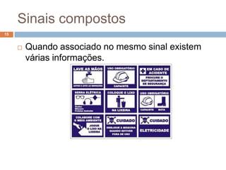 Sinais compostos
15


        Quando associado no mesmo sinal existem
         várias informações.
 