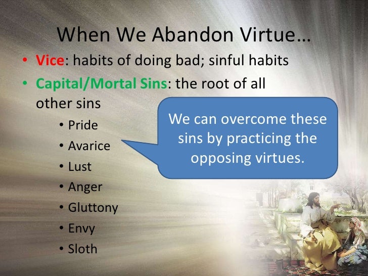 Capital Sins And Opposing Virtues