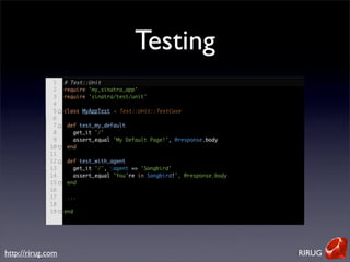Sinatra Ruby Framework | PDF