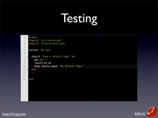 Sinatra Ruby Framework | PDF