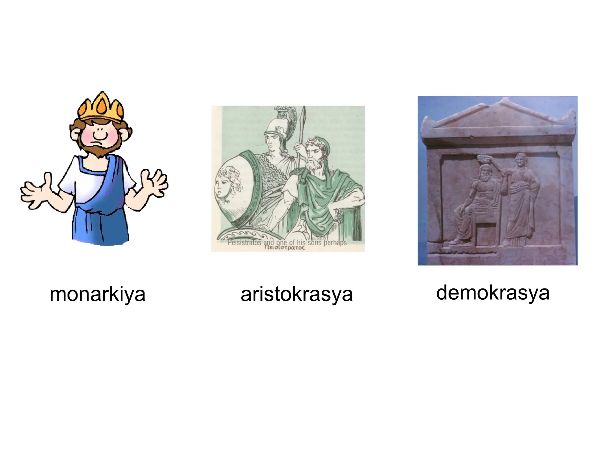 monarkiya aristokrasya demokrasya
 