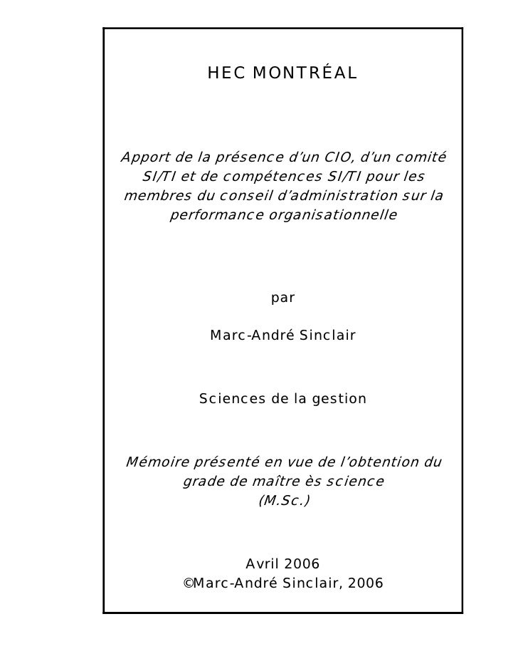 Master thesis french
