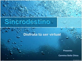 Sincrodestino Disfruta tú ser virtual Presenta:   Carmina Solís Chico 