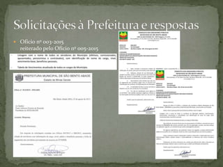  Ofício nº 003-2015
reiterado pelo Ofício nº 005-2015
 