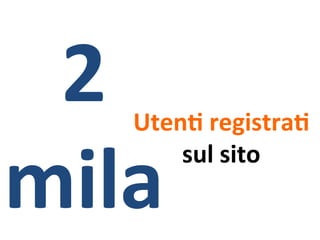 2 
mila 
UtenV 
registraV 
sul 
sito 
 