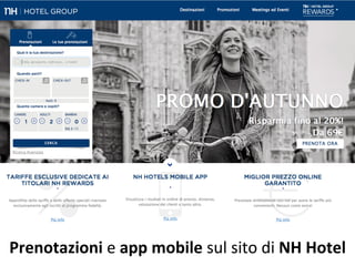 Prenotazioni 
e 
app 
mobile 
sul 
sito 
di 
NH 
Hotel 
 