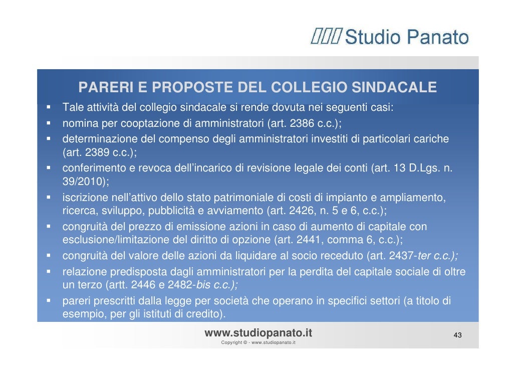 Collegio sindacale e revisore unico]