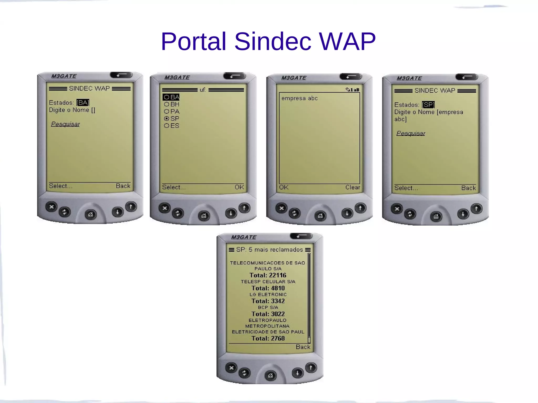 Portal Sindec WAP
 