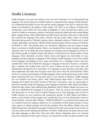 Sindhi literature | DOCX