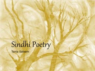 Sindhi Poetry
Tania Saleem
 
