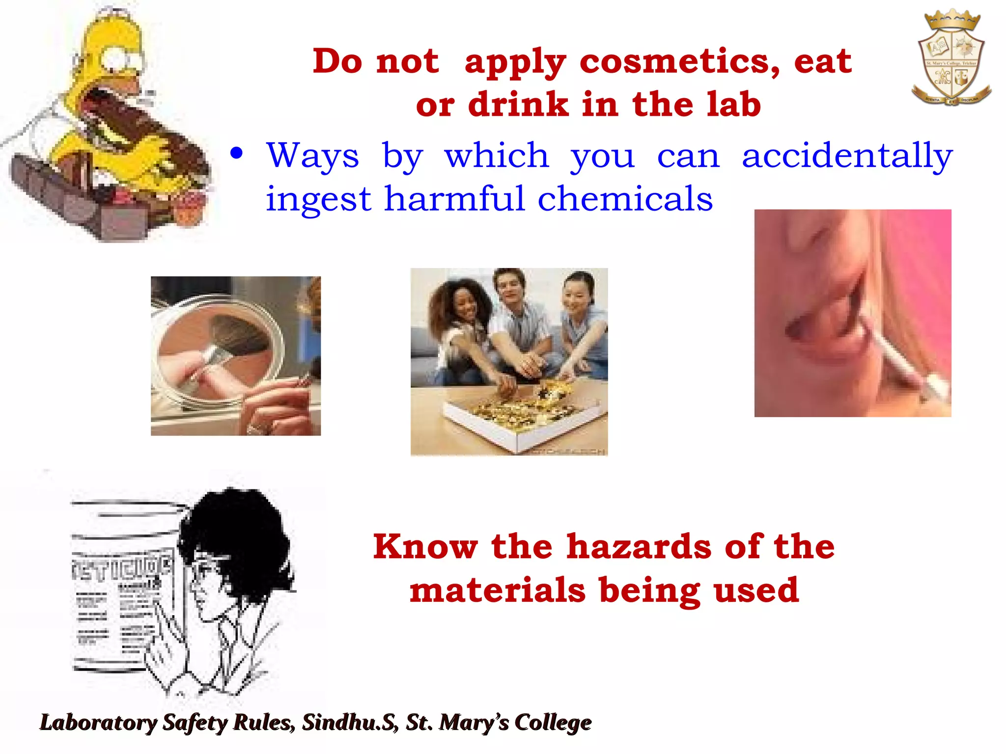 BiochemistryLaboratory Safety Rules PPT