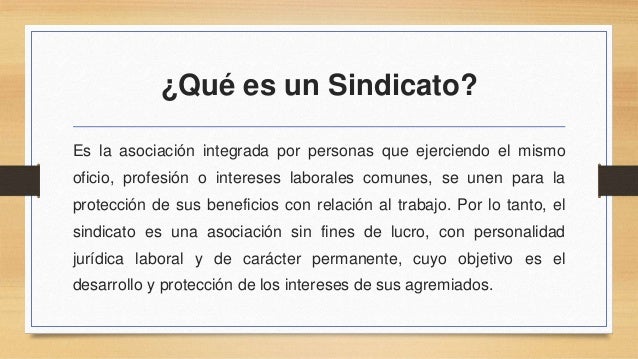 Resultado de imagen para que es el sindicato