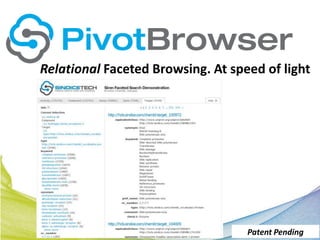 Relational Faceted Browsing. At speed of light




                                   Patent Pending
 