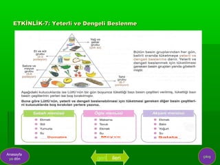 ETKİNLİK-7: Yeterli ve Dengeli Beslenme




Anasayfa
                                             çıkış
 ya dön                      geri   ileri
 