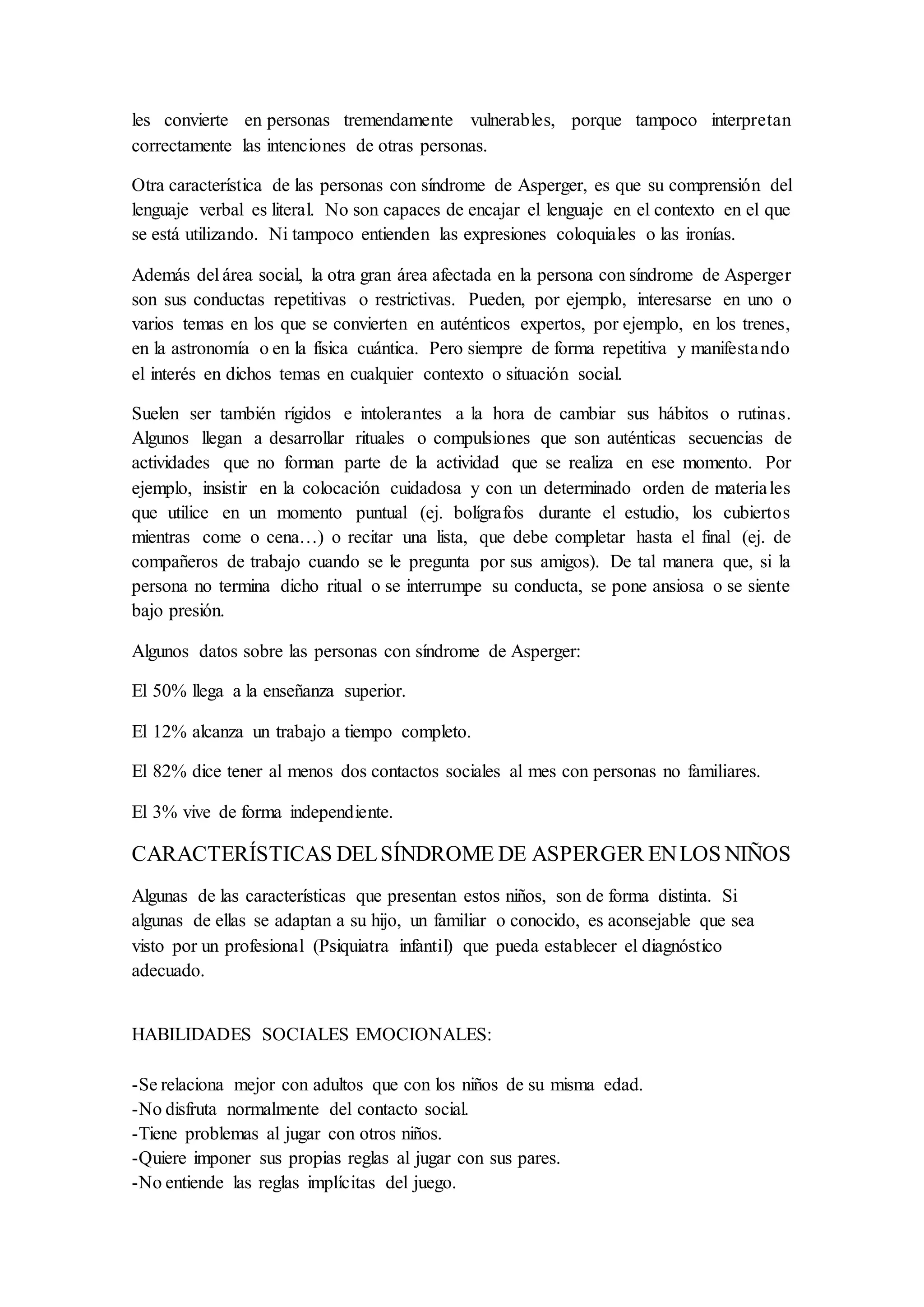 Sindrome de asperger | PDF