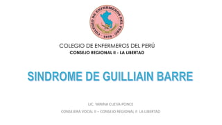 LIC. YANINA CUEVA PONCE
CONSEJERA VOCAL II – CONSEJO REGIONAL II LA LIBERTAD
 