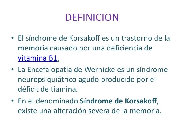 encefalopatia de wernicke korsakoff