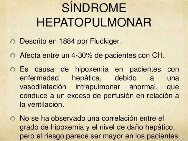 Síndrome hepatopulmonar y portopulmonar