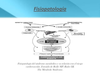 Fisiopatología




Fisiopatología del síndrome metabólico y su relación con el riesgo
        cardiovascular. Extraido de Reilly MP, Rader DJ.
                     The Metabolic Síndrome.
 