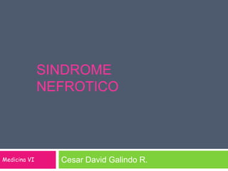 SINDROME NEFROTICO Cesar David Galindo R. Medicina VI 
