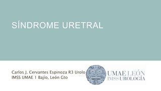 SÍNDROME URETRAL
Carlos J. Cervantes Espinoza R3 Urología
IMSS UMAE 1 Bajío, León Gto
 