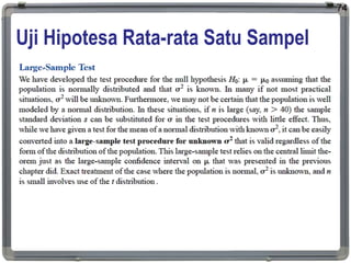 Uji Hipotesa Rata-rata Satu Sampel
74
 