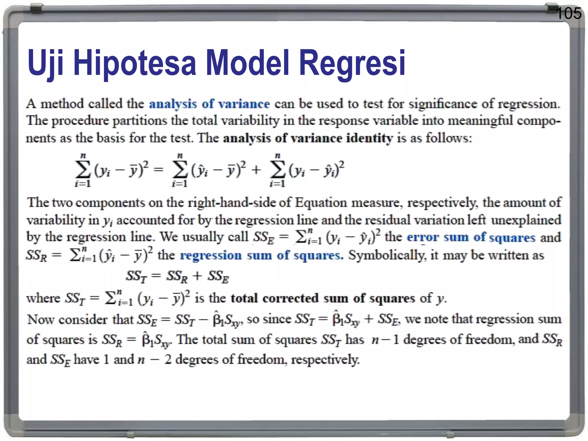 Uji Hipotesa Model Regresi
105
 