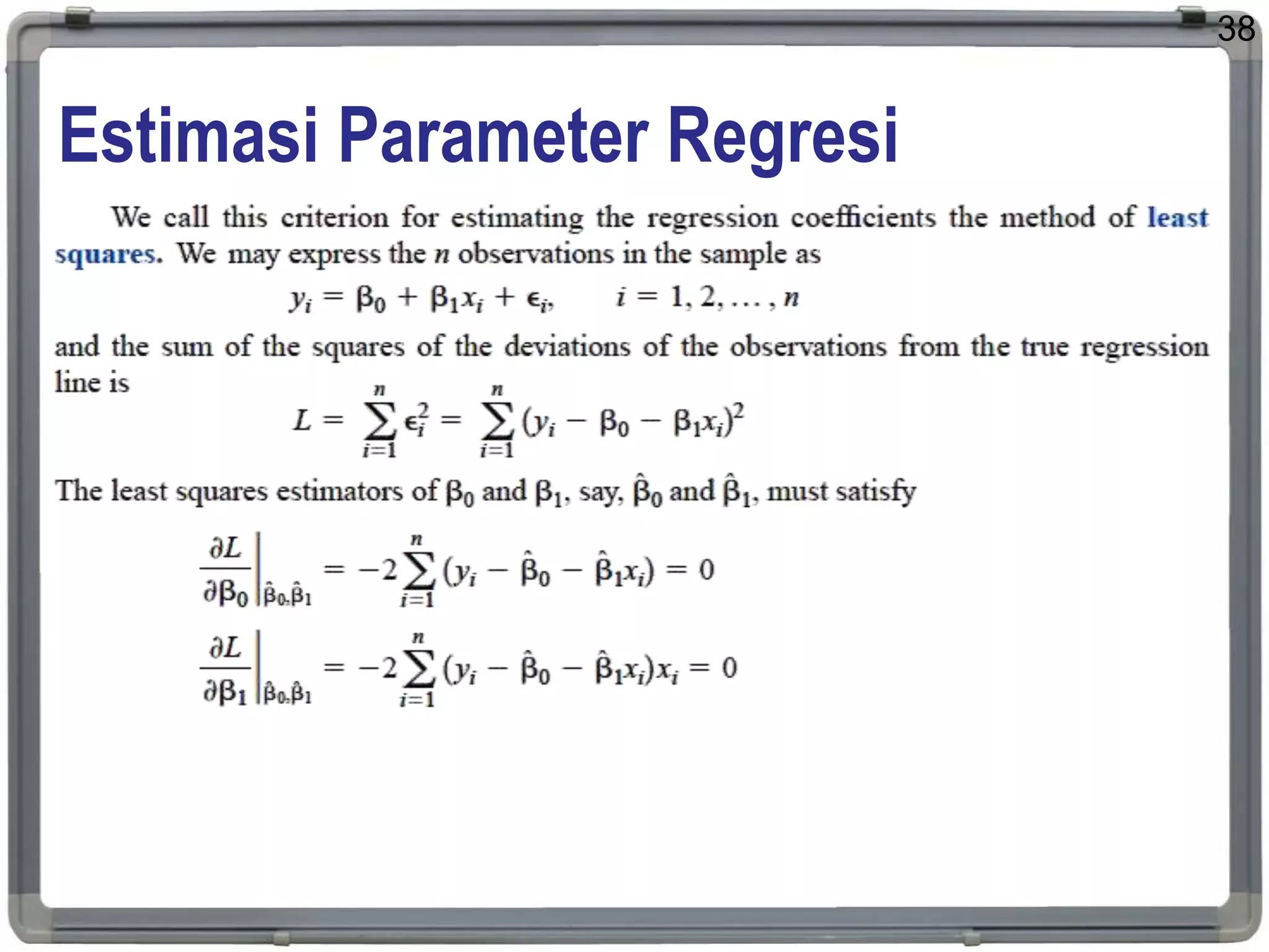 Estimasi Parameter Regresi
38
 