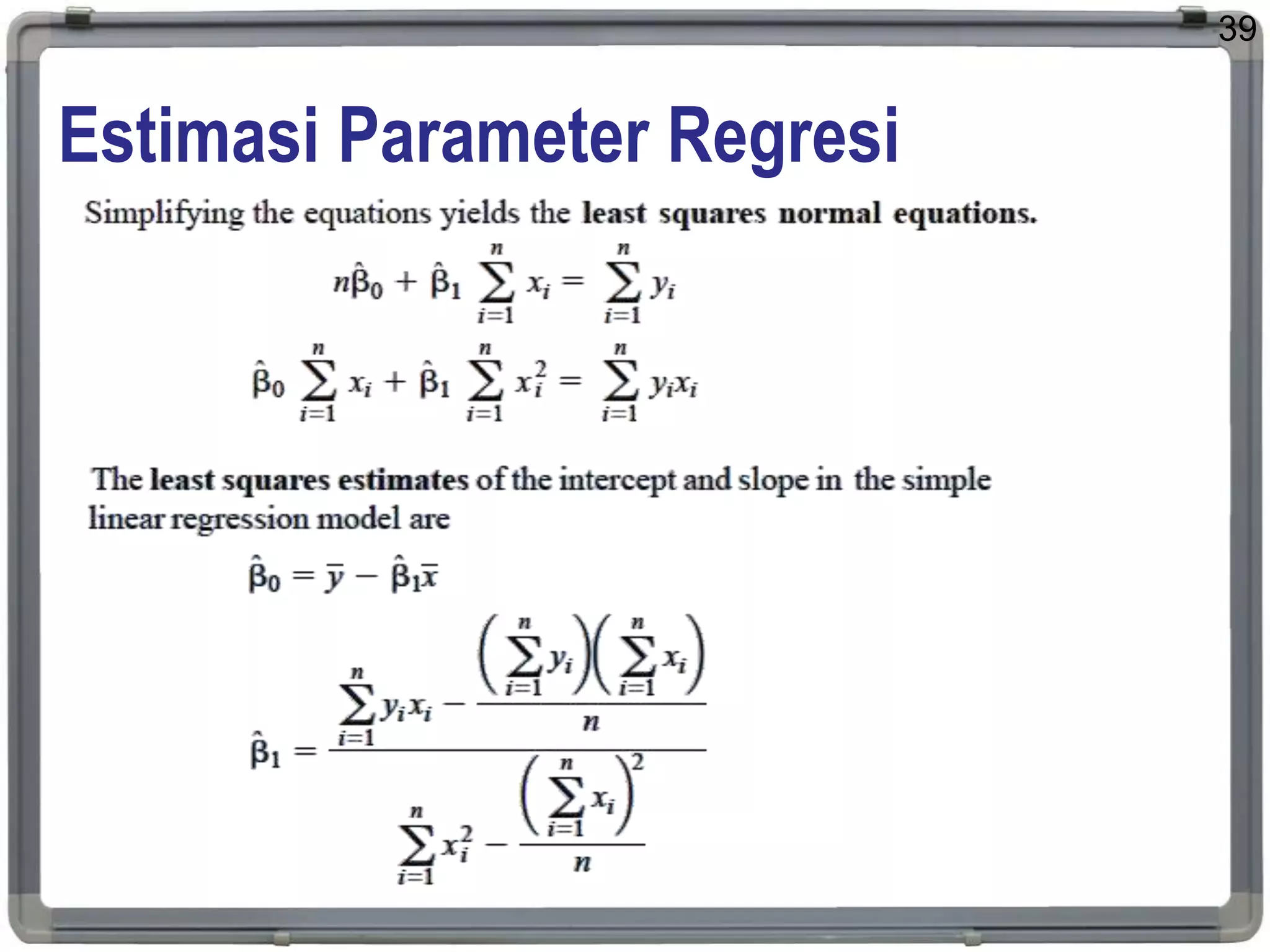 Estimasi Parameter Regresi
39
 