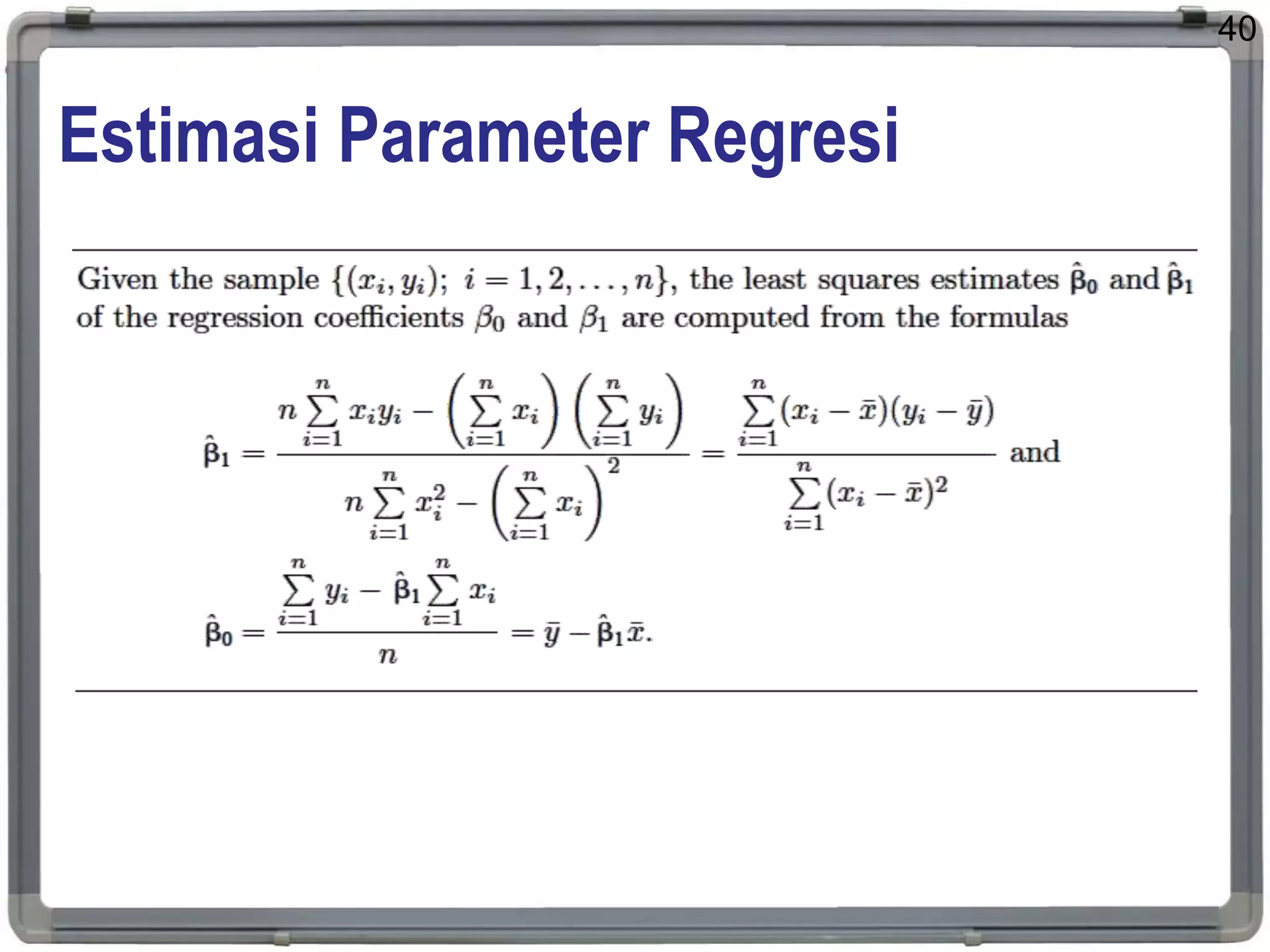 Estimasi Parameter Regresi
40
 