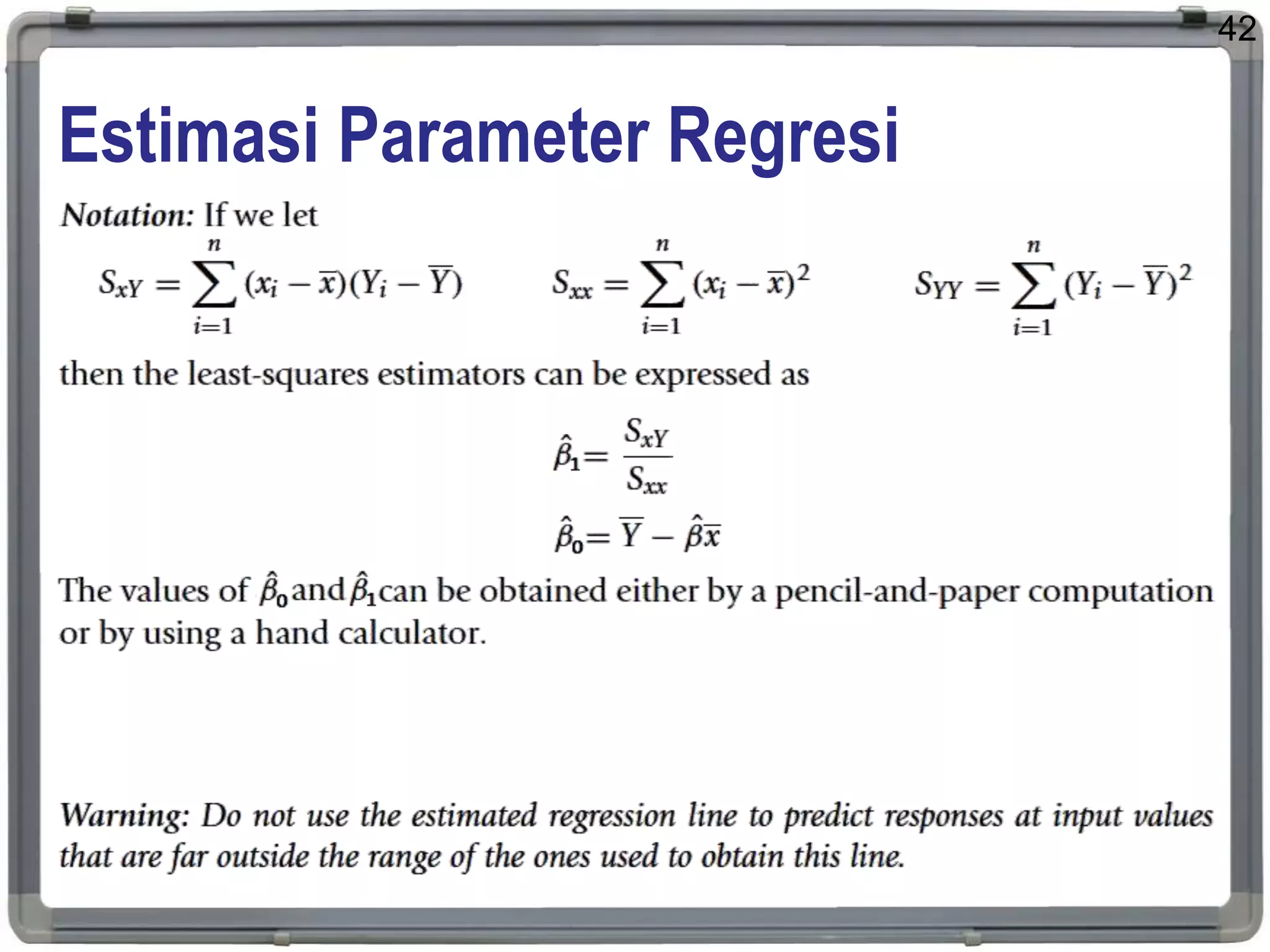 Estimasi Parameter Regresi
42
 