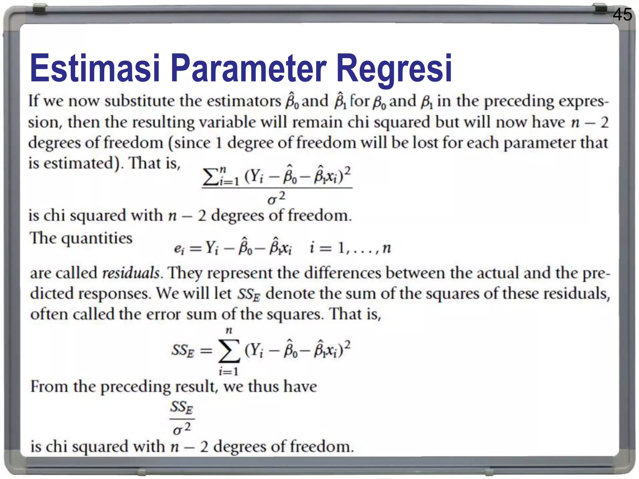 Estimasi Parameter Regresi
45
 