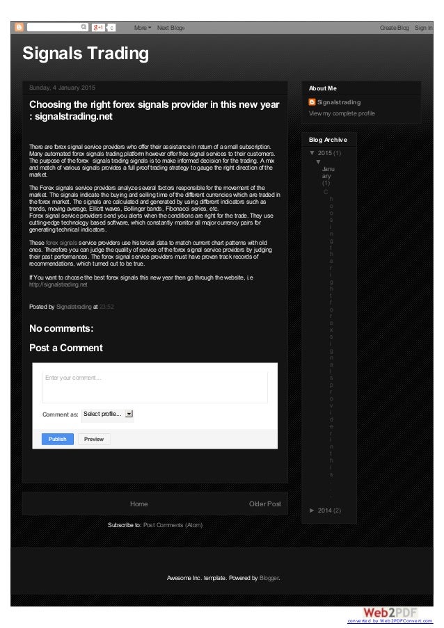 Choosing The Right Forex Signals Provider In This New Year Signalst - 