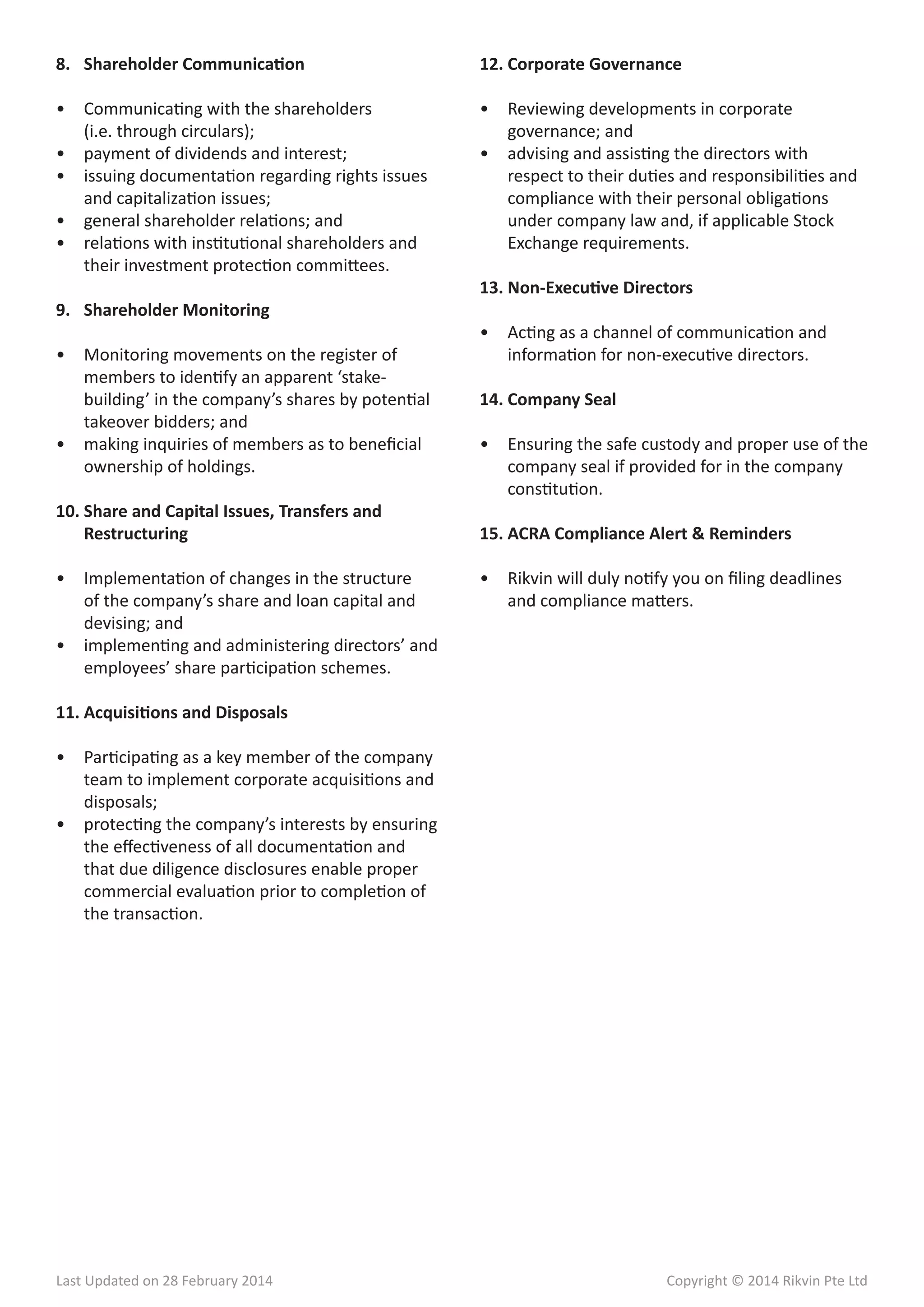 Singapore Company Secretary Guide | PDF