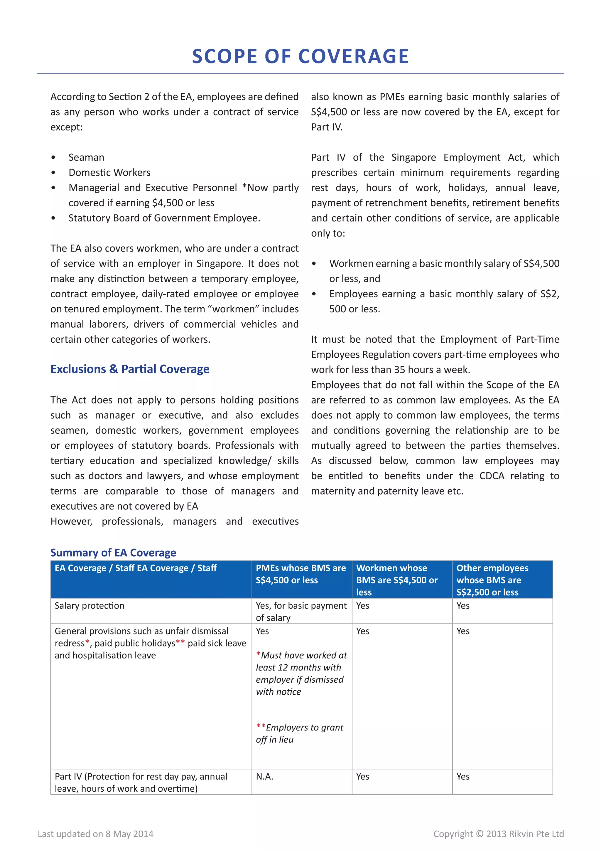 Singapore Employment Act Guide | PDF