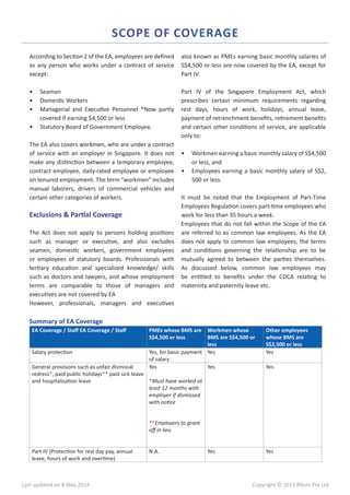 Singapore Employment Act Guide | PDF