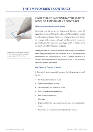 Singapore Employment Act Guide | PDF