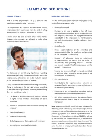 Singapore Employment Act Guide | PDF