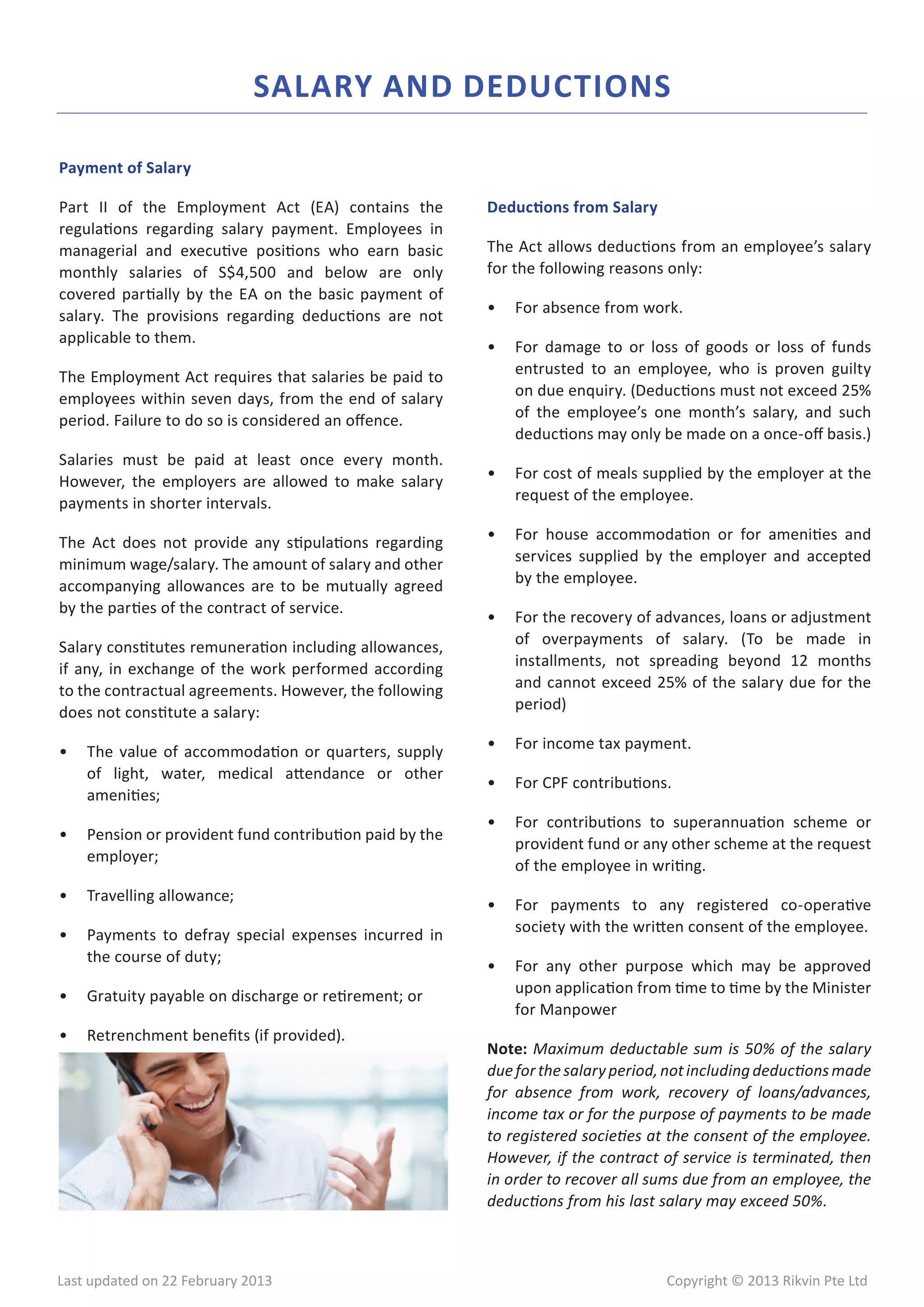 Singapore Employment Act 2013 | PDF