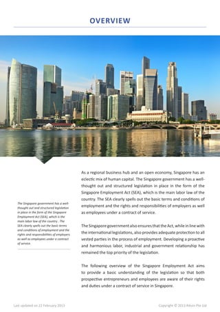 Singapore Employment Act 2013 | PDF