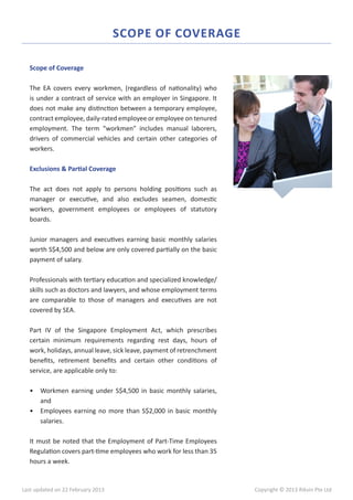 Singapore Employment Act 2013 | PDF