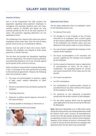 Singapore Employment Act 2013 | PDF