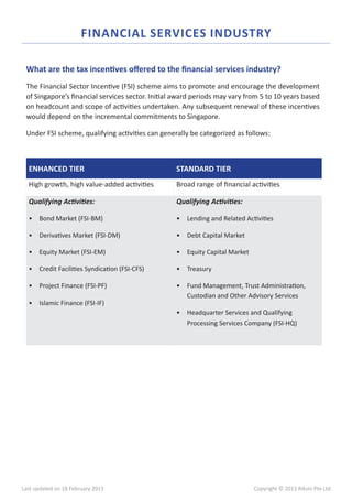 Tier Incentives Format Singapore Tax Incentives | PDF