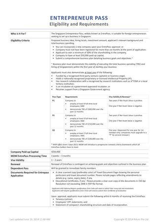 Singapore Work Pass Factsheet | PDF