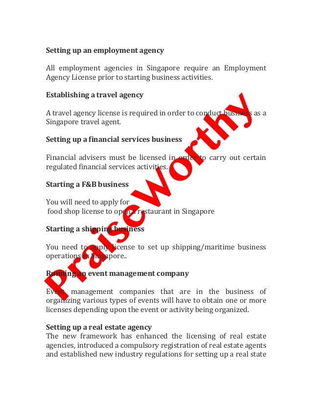 Singapore business license application