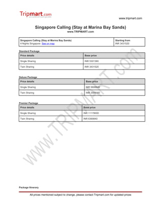 Singapore calling (stay at marina bay sands)