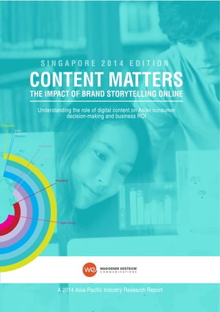 SINGAPORE 2014 EdItION

Content MAtteRS
the IMpACt of BRAnd StoRytellIng onlIne
Understanding the role of digital content on Asian consumer
decision-making and business ROI
Philippines
India
Indonesia
Vietnam

Hong Kong
China

Singapore

South Korea

A 2014 Asia-Pacific Industry Research Report

 